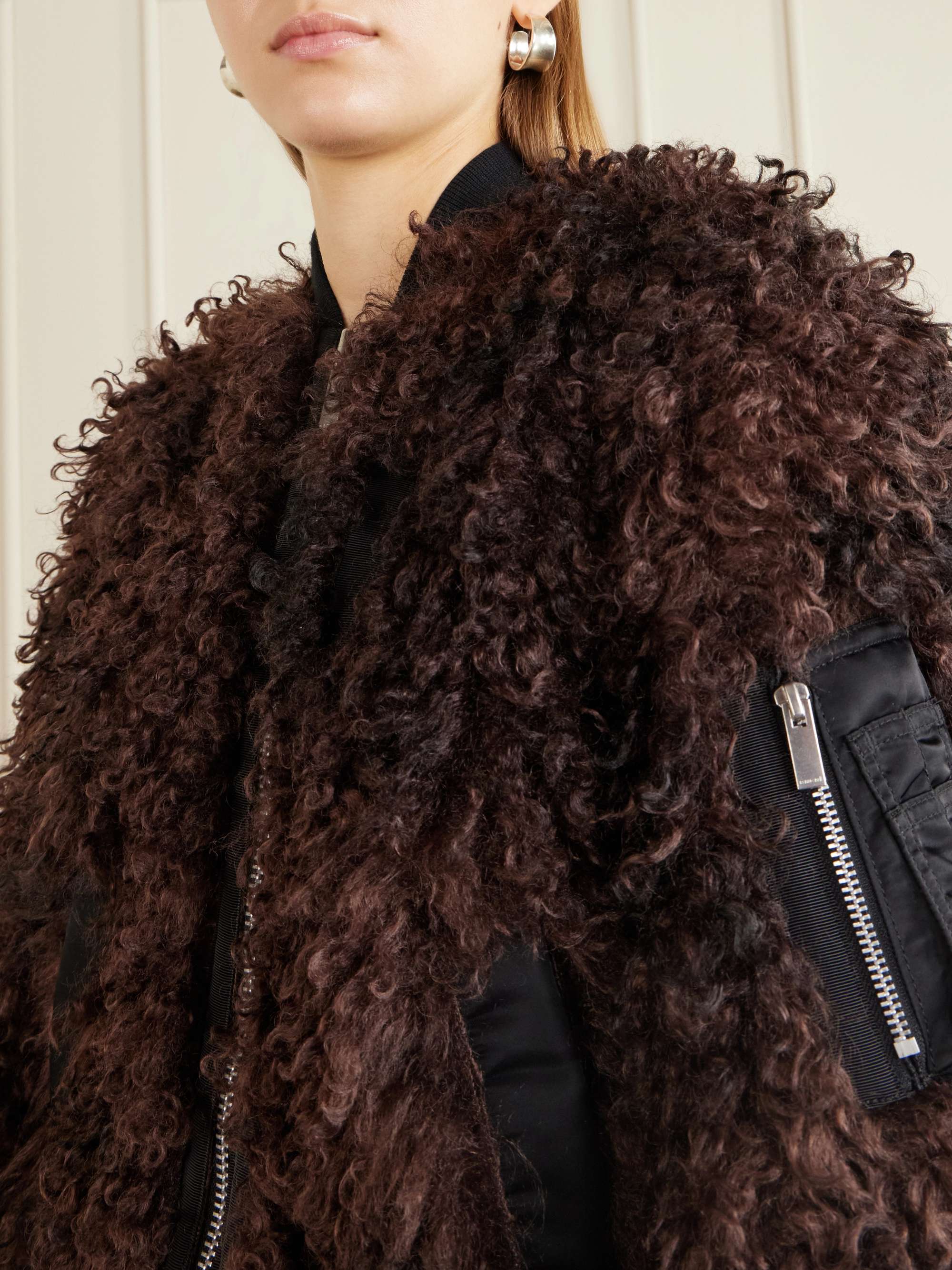 SACAI Plush bomber jacket | NET-A-PORTER