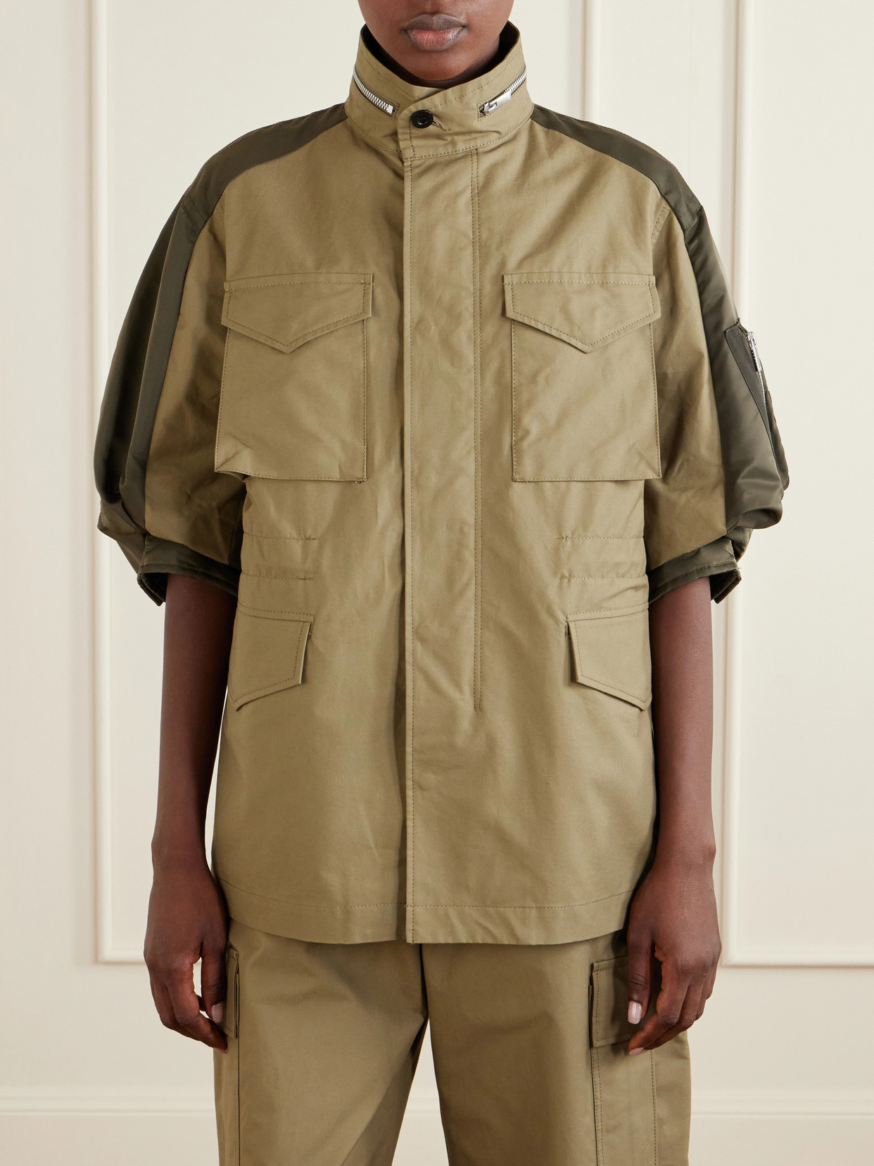 Shell-Trimmed Cotton Jacket