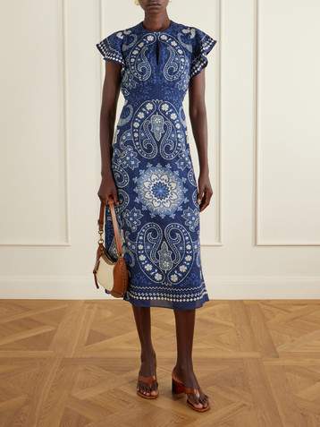 Sea Emelina paisley-printed ramie midi dress