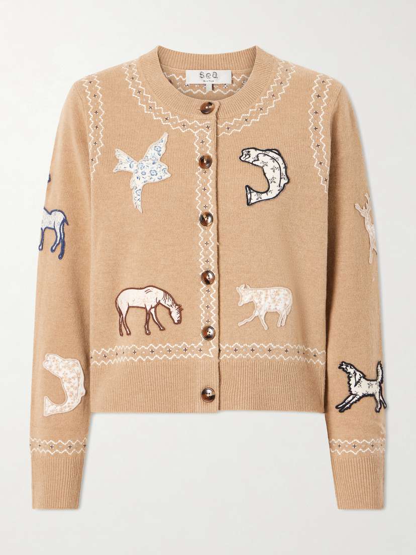 Sea Winslow Appliquéd Wool Cardigan | Thumbnail 6