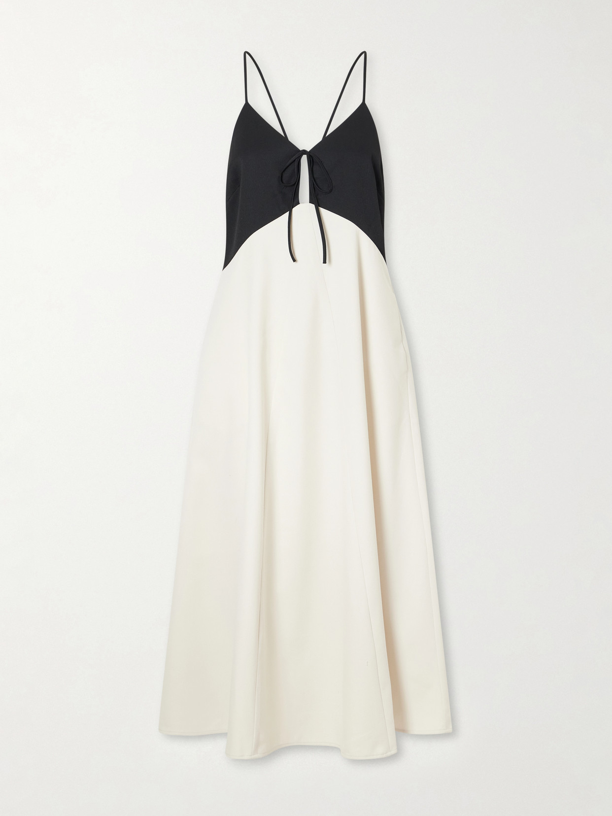 Sea Angelina Two-tone Twill Maxi Dress In Neutral