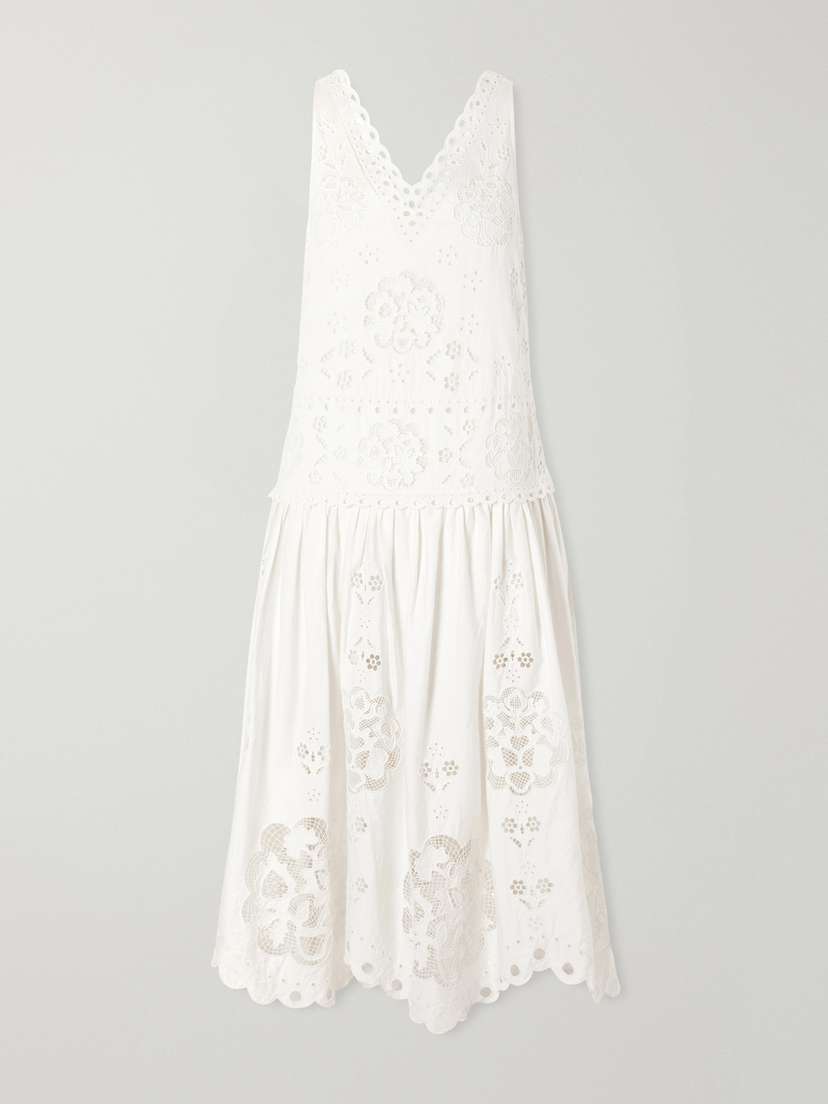 Sea Gardener Broderie Anglaise Cotton-blend Dress