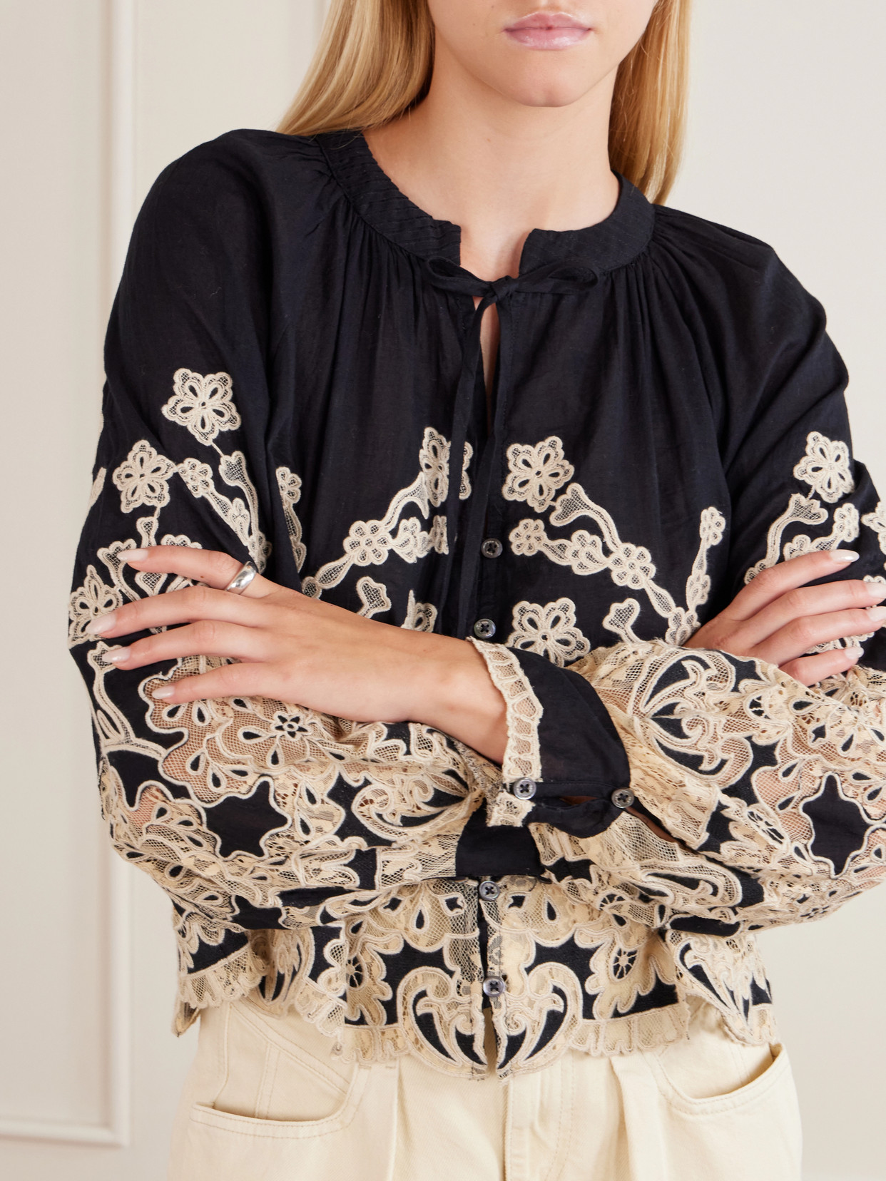 Gracelyn Broderie-Anglaise Cotton Blouse
