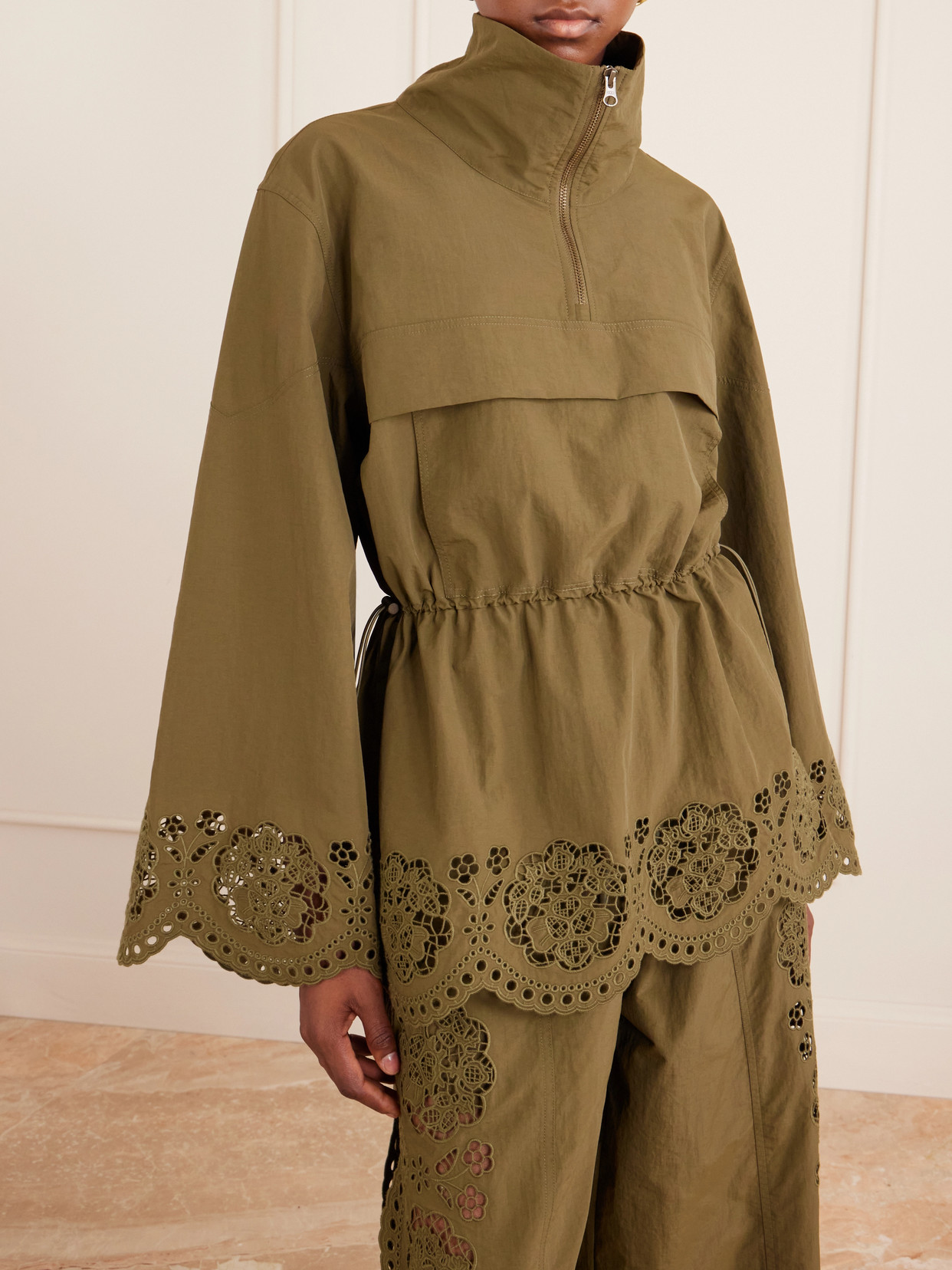 Vittoria Broderie Anglaise-Trimmed Jacket