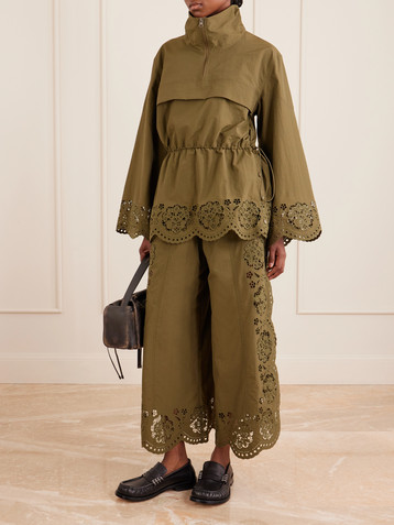 Sea Vittoria broderie anglaise-trimmed shell jacket