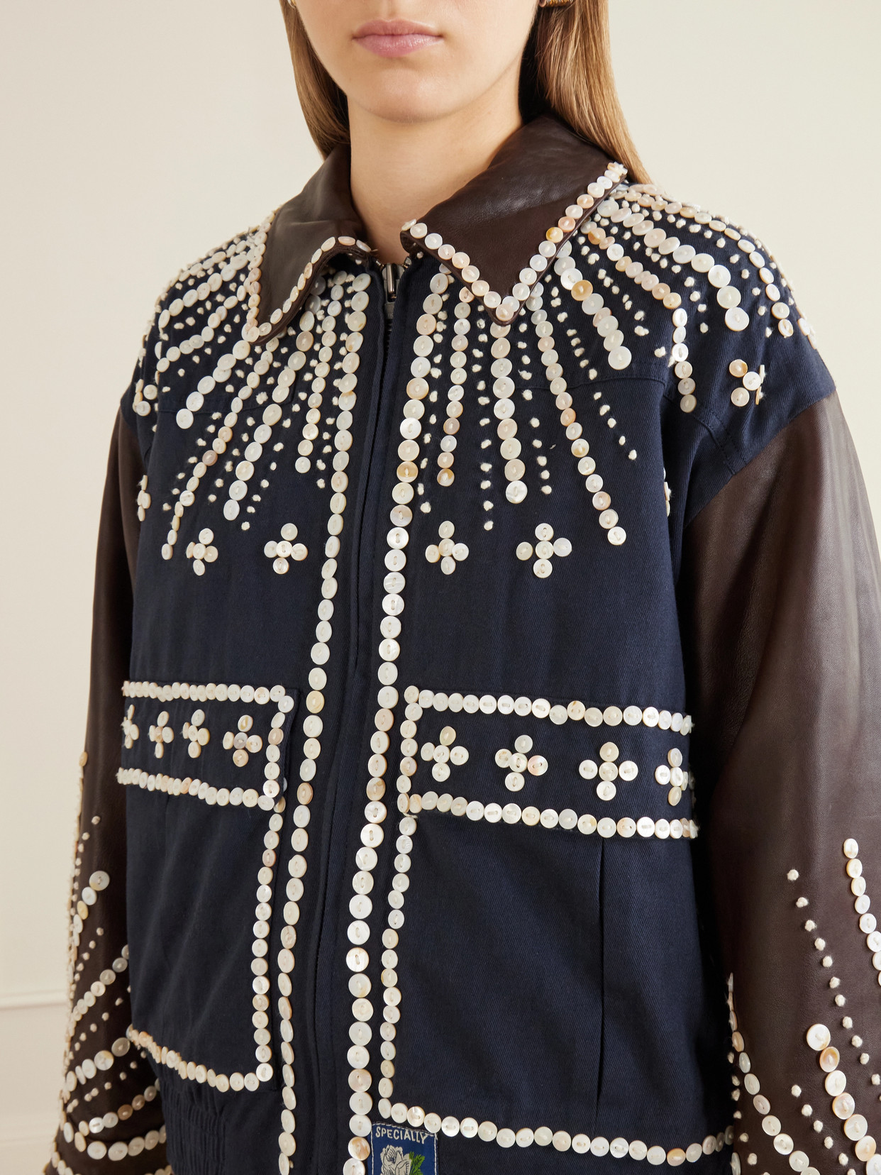 Georgie Button-Embellished Cotton-Canvas And Jacket
