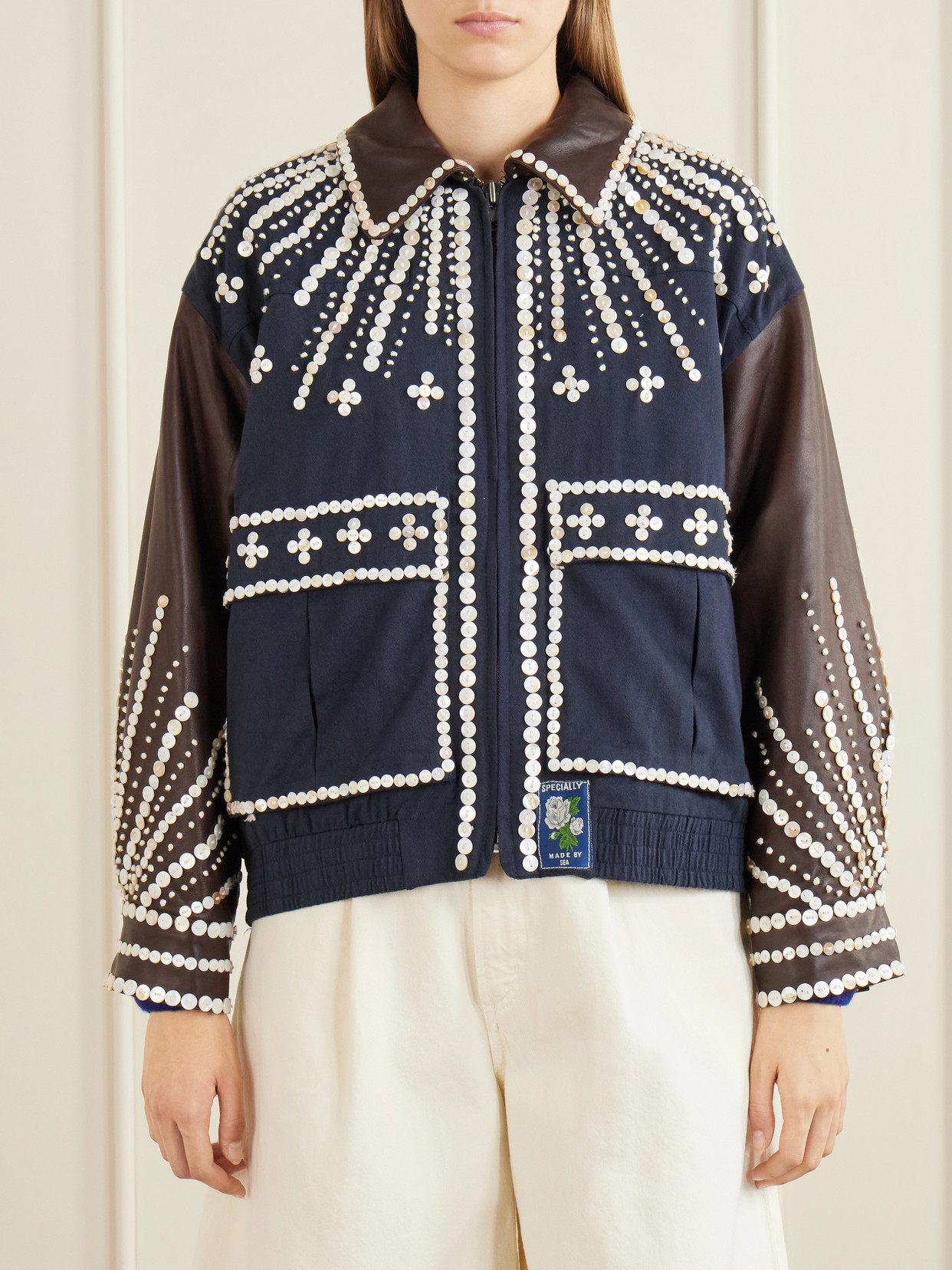 Georgie Button-Embellished Cotton-Canvas And Jacket