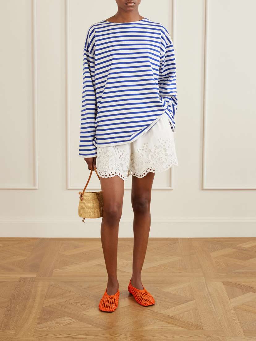 Sea Gardener Embroidered Cotton And Linen-blend Shorts | Thumbnail 2 Sea Gardener Embroidered Cotton And Linen-blend Shorts | Thumbnail 2