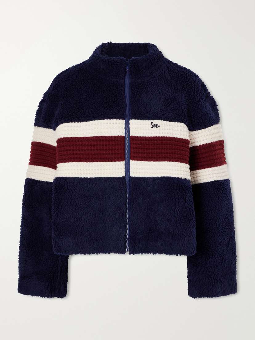 Sea Georgie Striped Wool-trimmed Fleece Jacket | Thumbnail 6