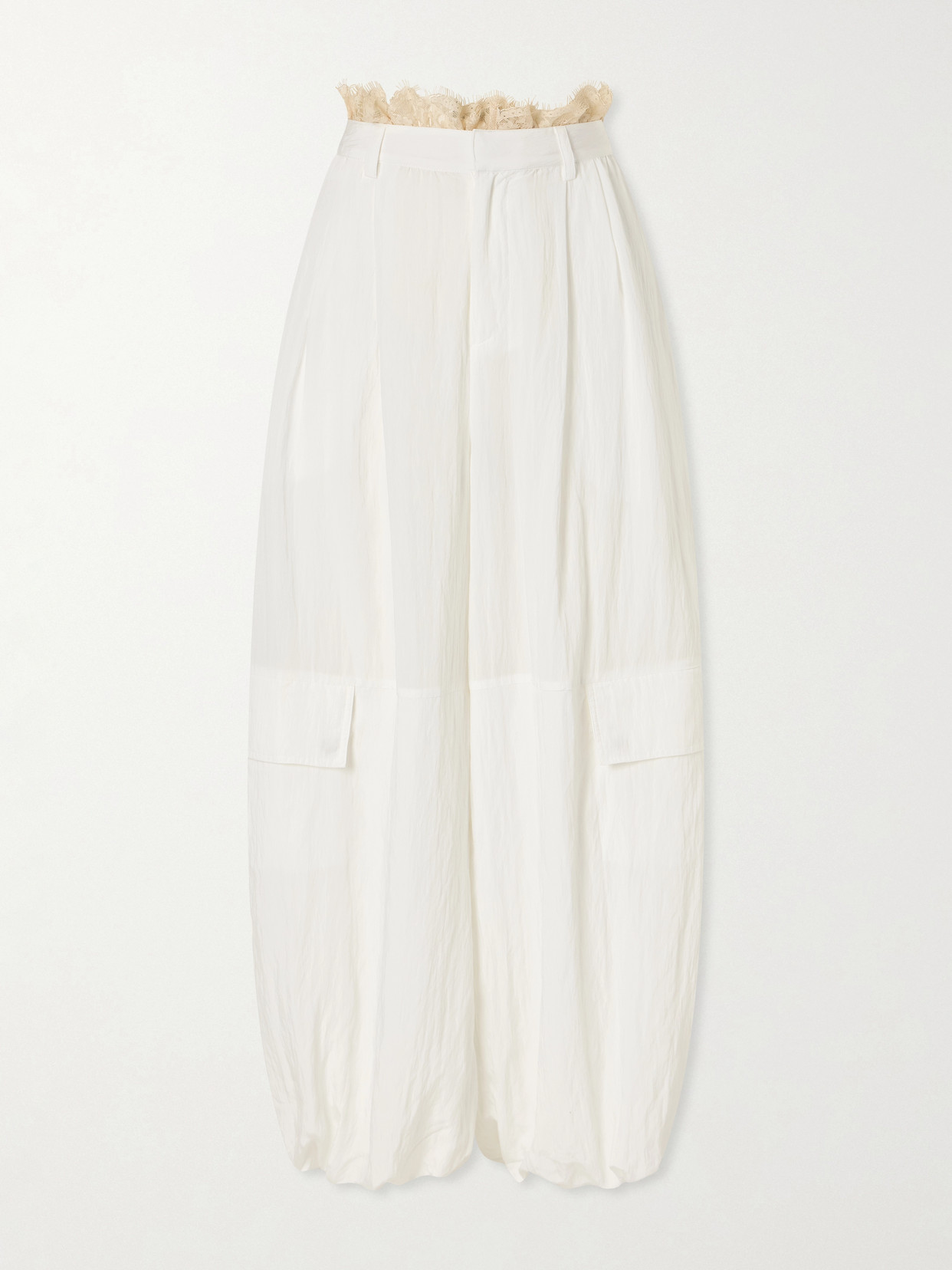 Sea - Lisette Lace-trimmed Shell Balloon Pants - White