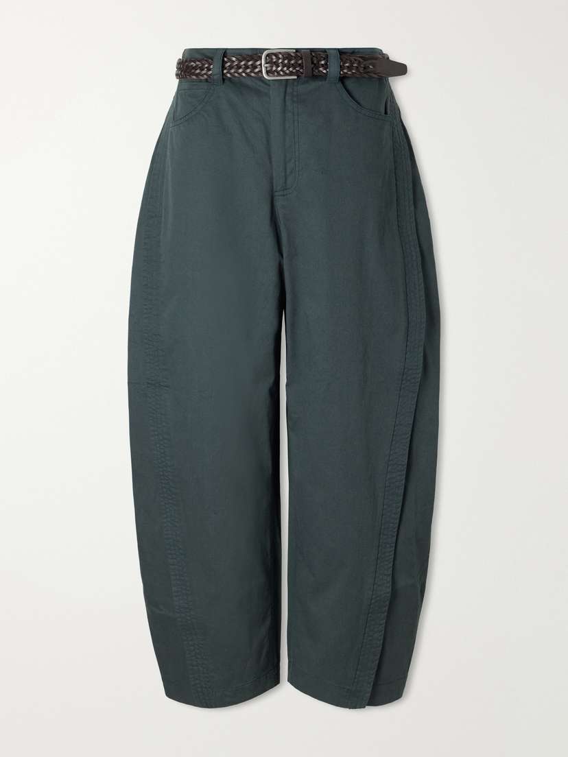 Sea Odessa Belted Cotton Wide-leg Pants