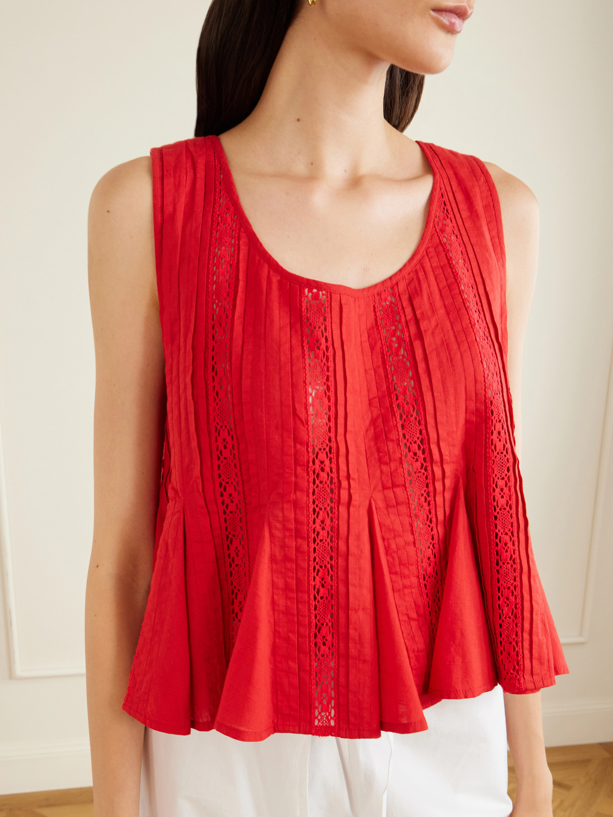 Pippa Embroidered Cotton Tank