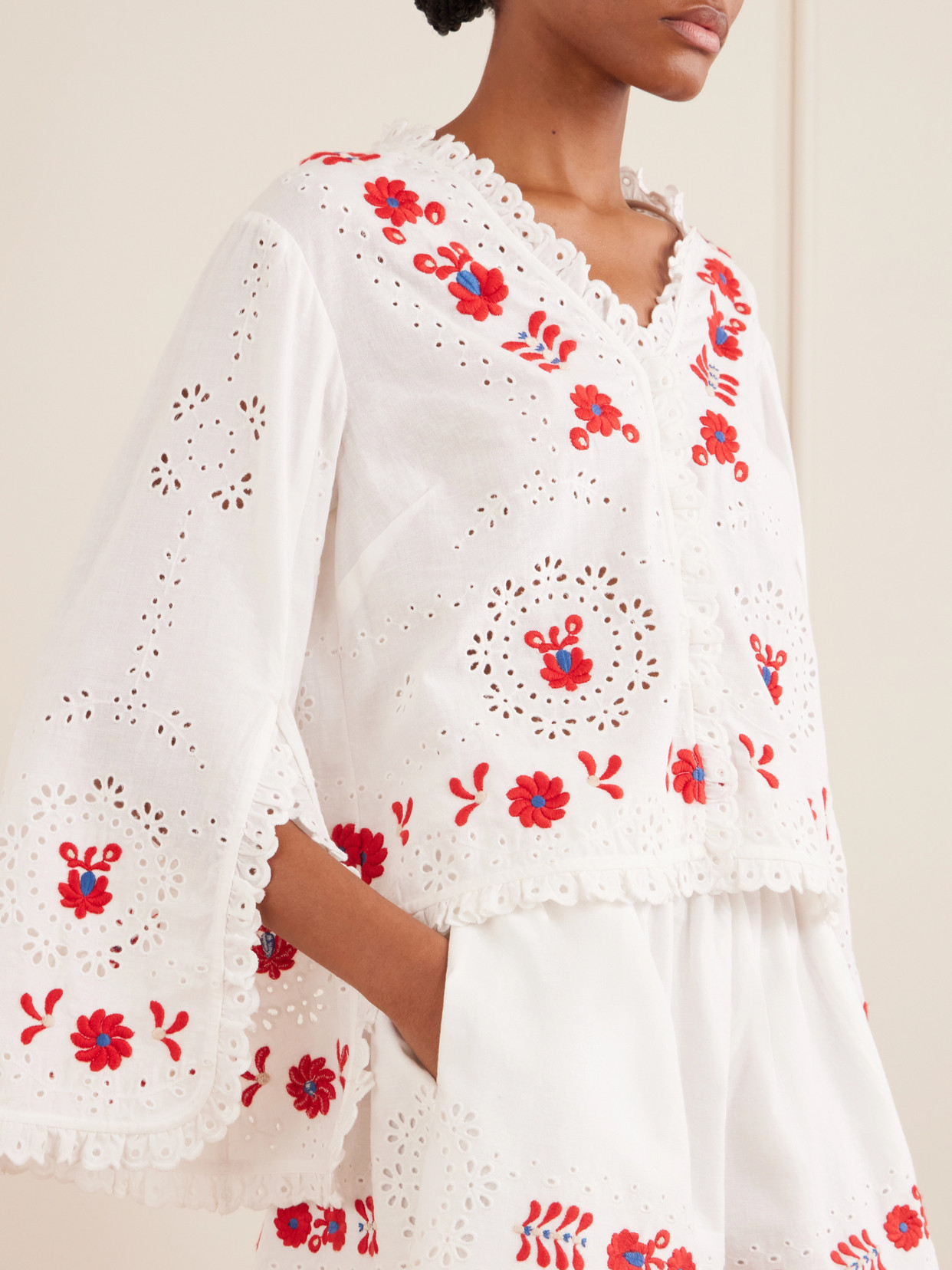 Catharina Embroidered Cotton And Shirt