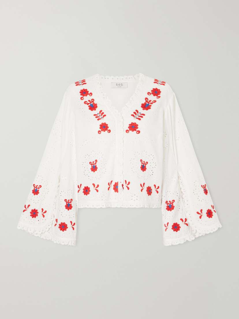 Sea Catharina Embroidered Cotton And Linen Shirt