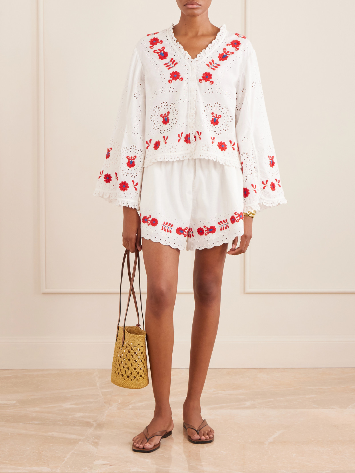 Catharina Embroidered Cotton And Shirt