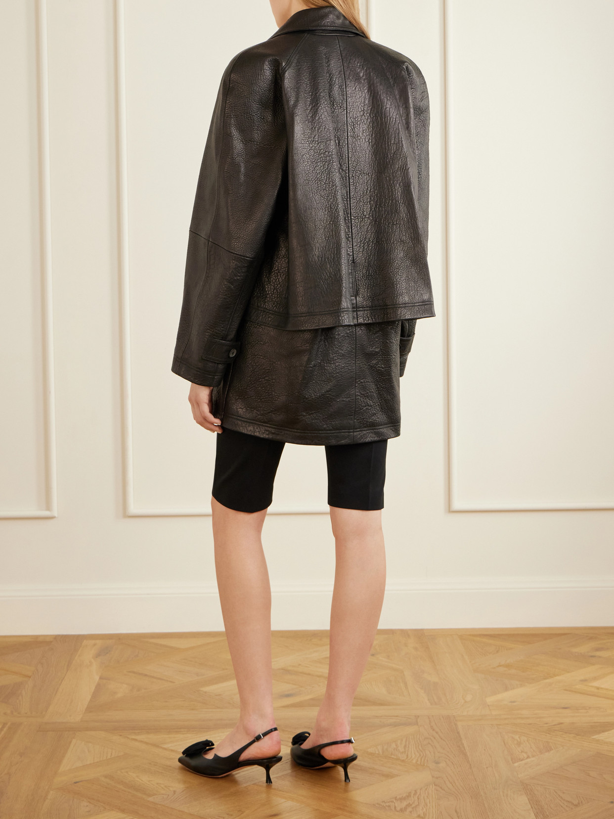 Textured-Leather Jacket