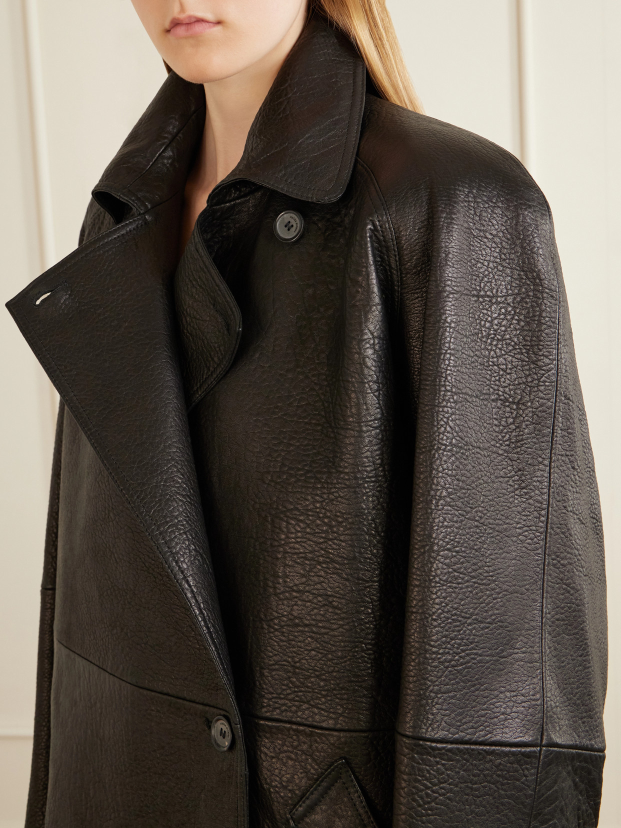 Textured-Leather Jacket