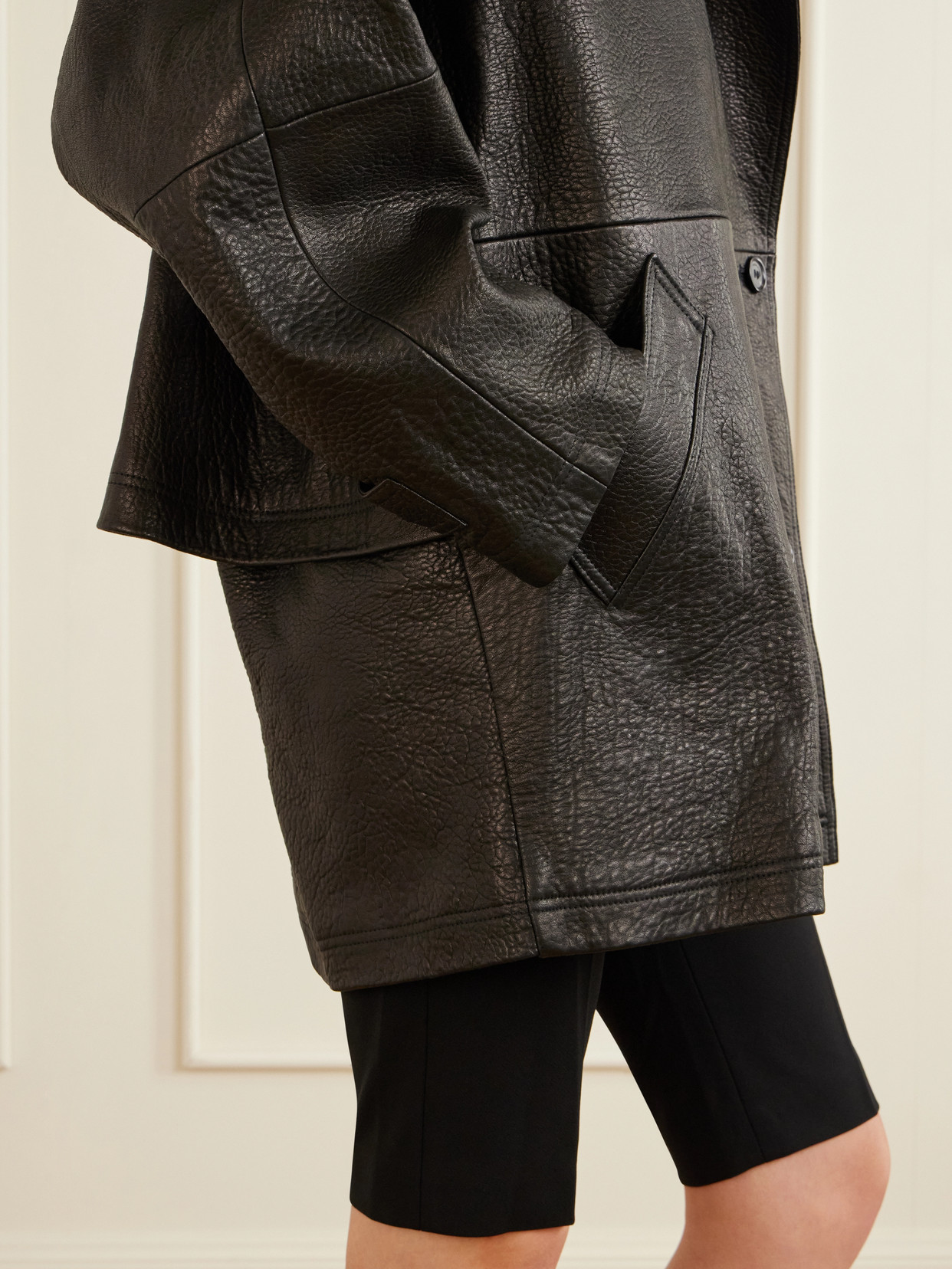 Textured-Leather Jacket
