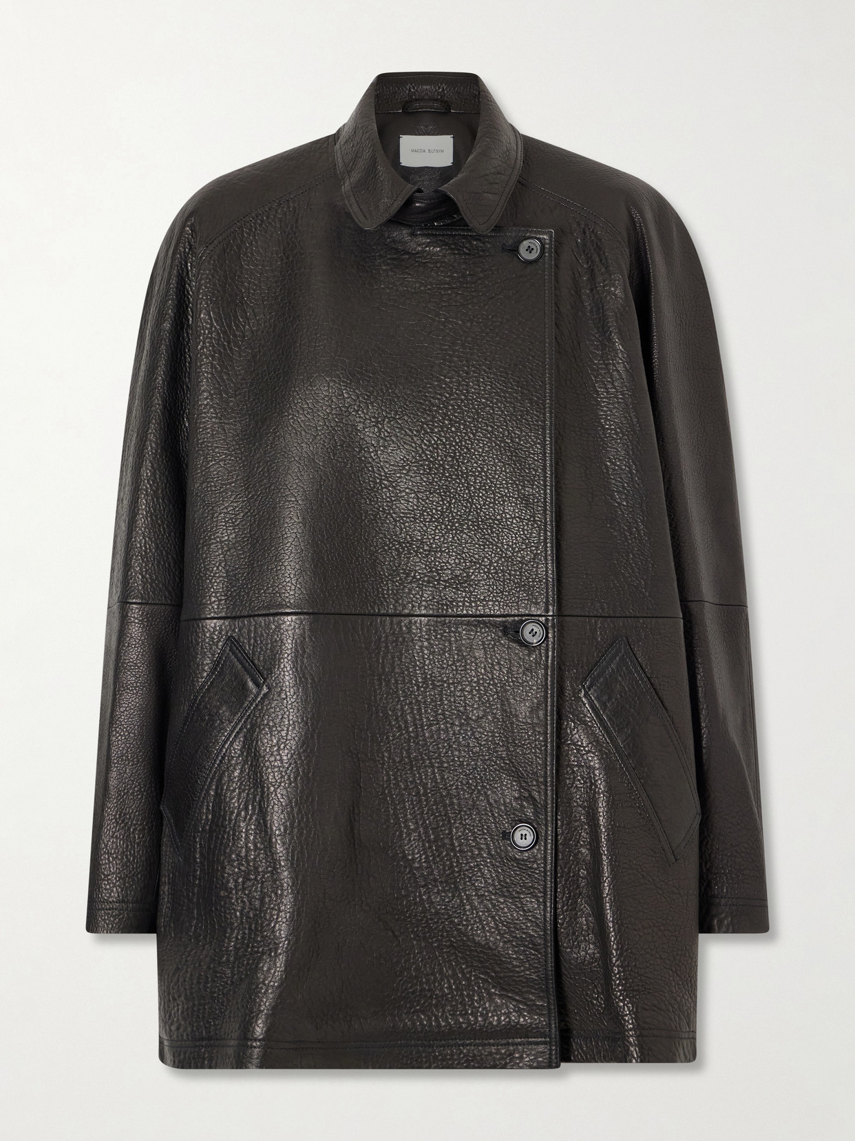 Textured-Leather Jacket