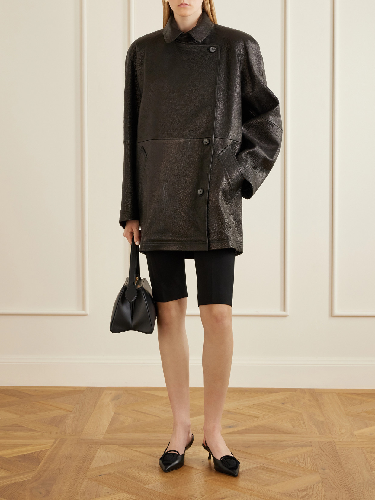 Textured-Leather Jacket