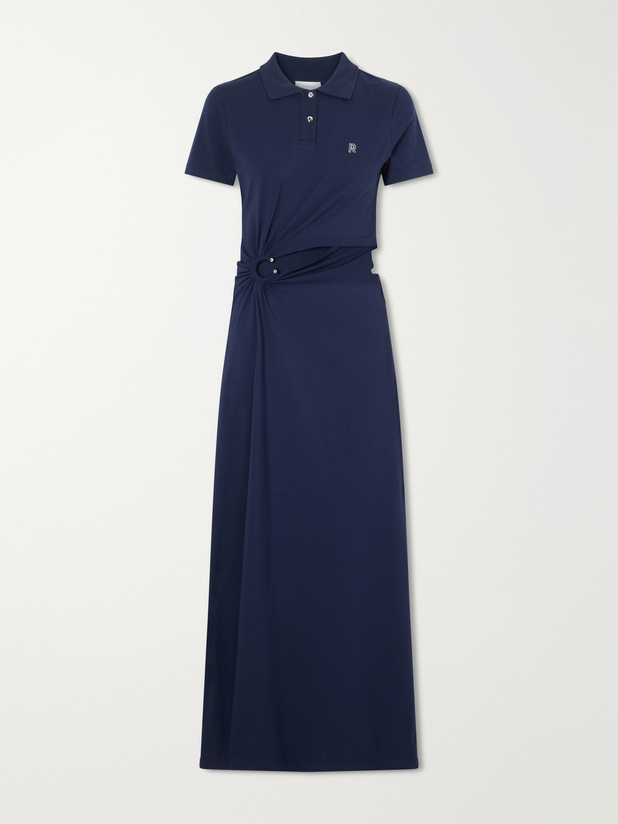 Rabanne Embellished Jersey Midi Dress In Blue