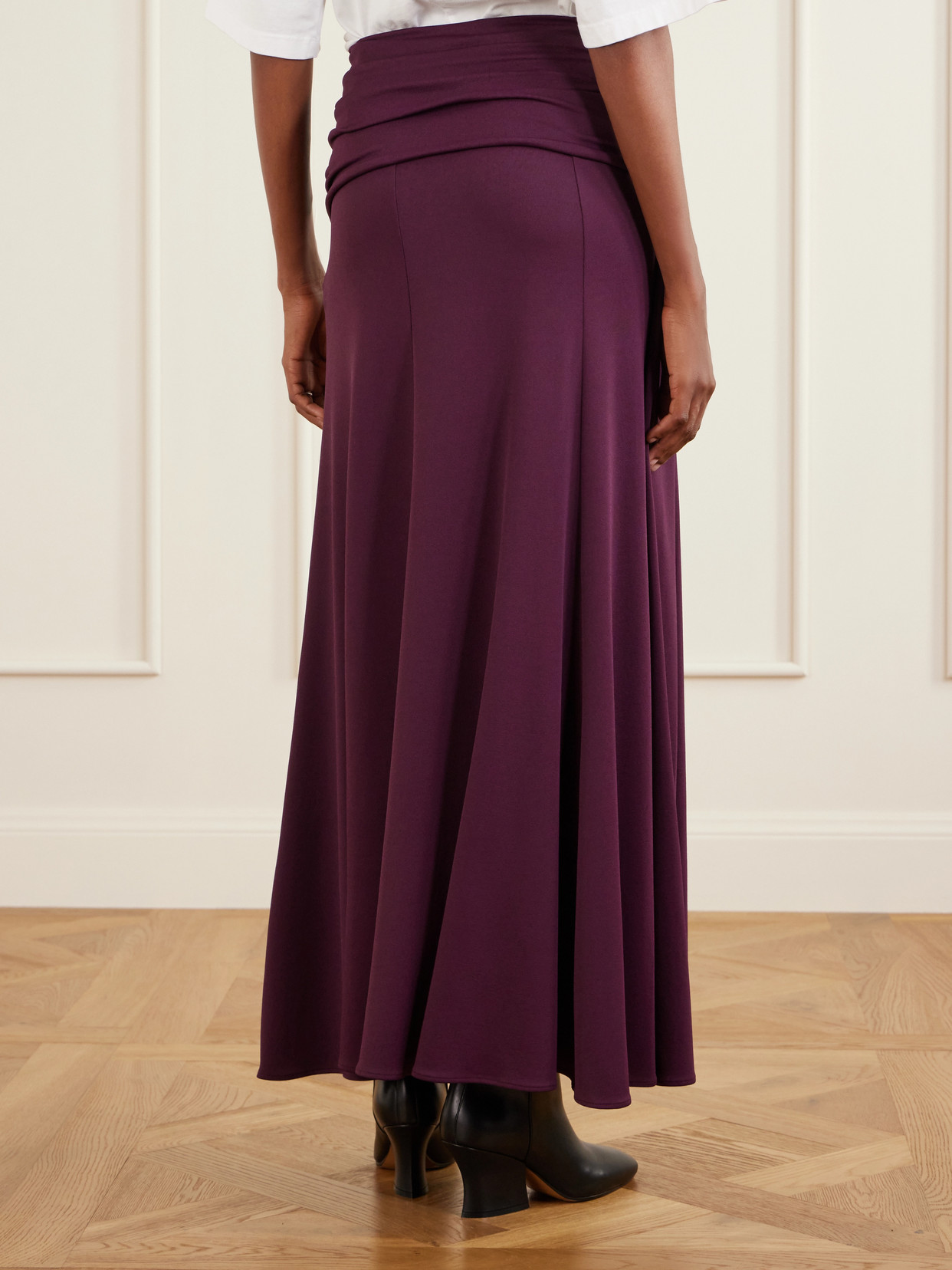 Gathered Stretch-Jersey Midi