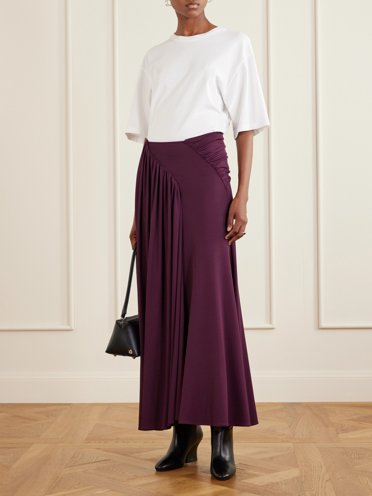 Gathered Stretch-Jersey Midi