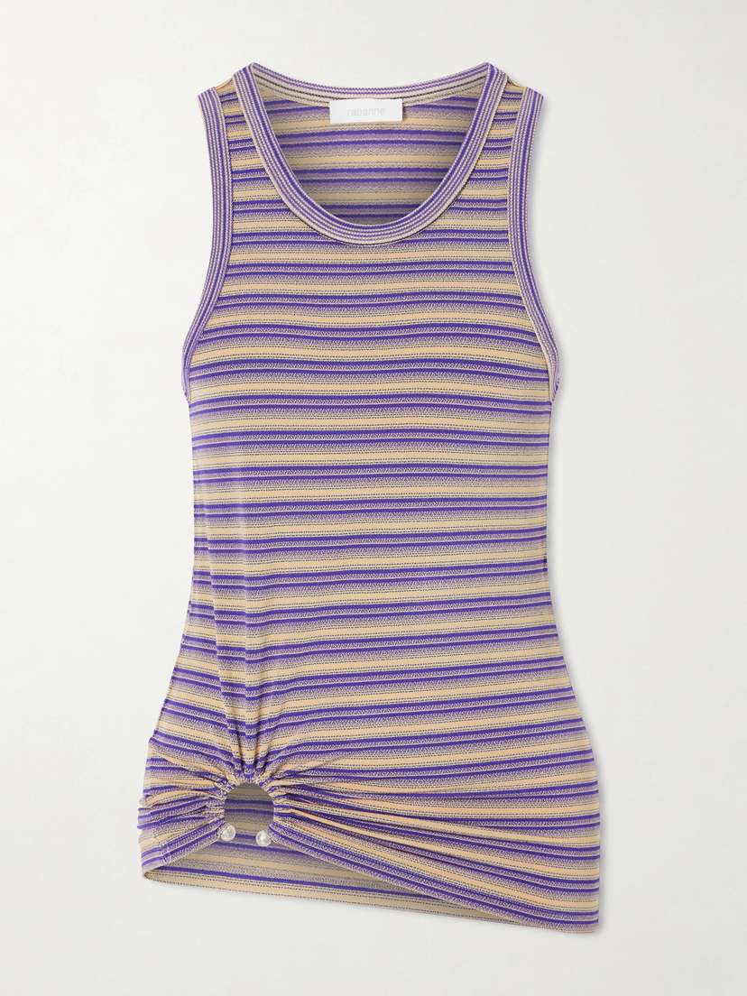 Rabanne Gathered Striped Jersey Tank | Thumbnail 6 Rabanne Gathered Striped Jersey Tank | Thumbnail 6