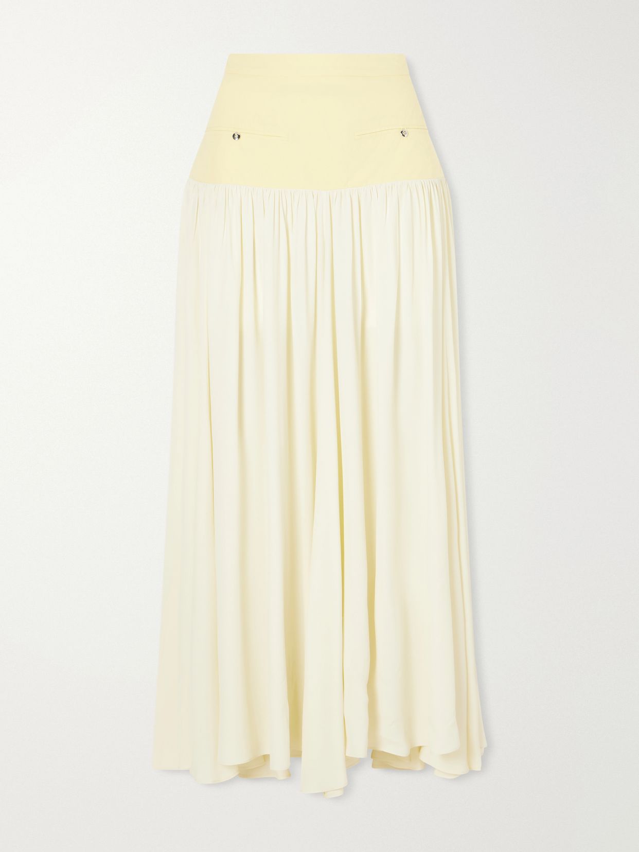 cotton and crepe maxi skirt