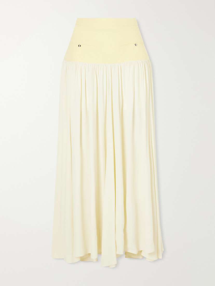 Rabanne Cotton And Crepe Maxi Skirt