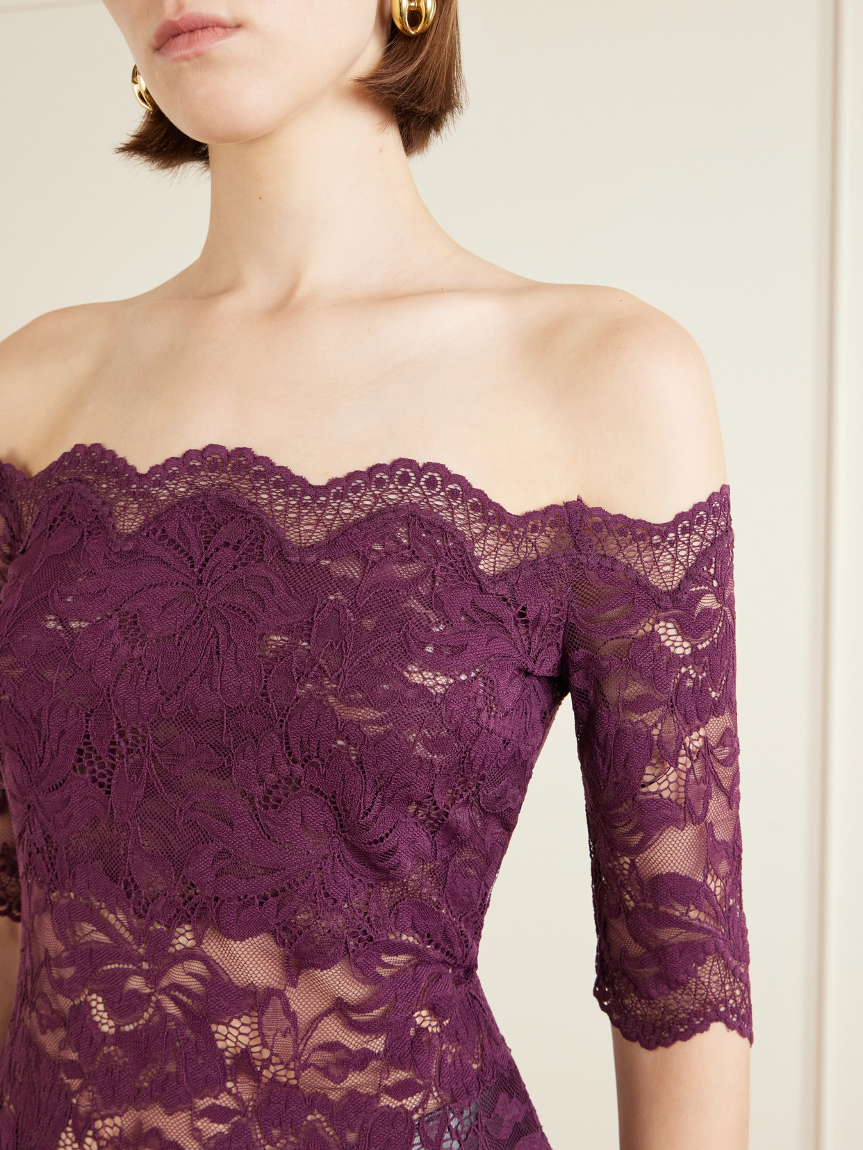 Off-The-Shoulder Lace Blouse