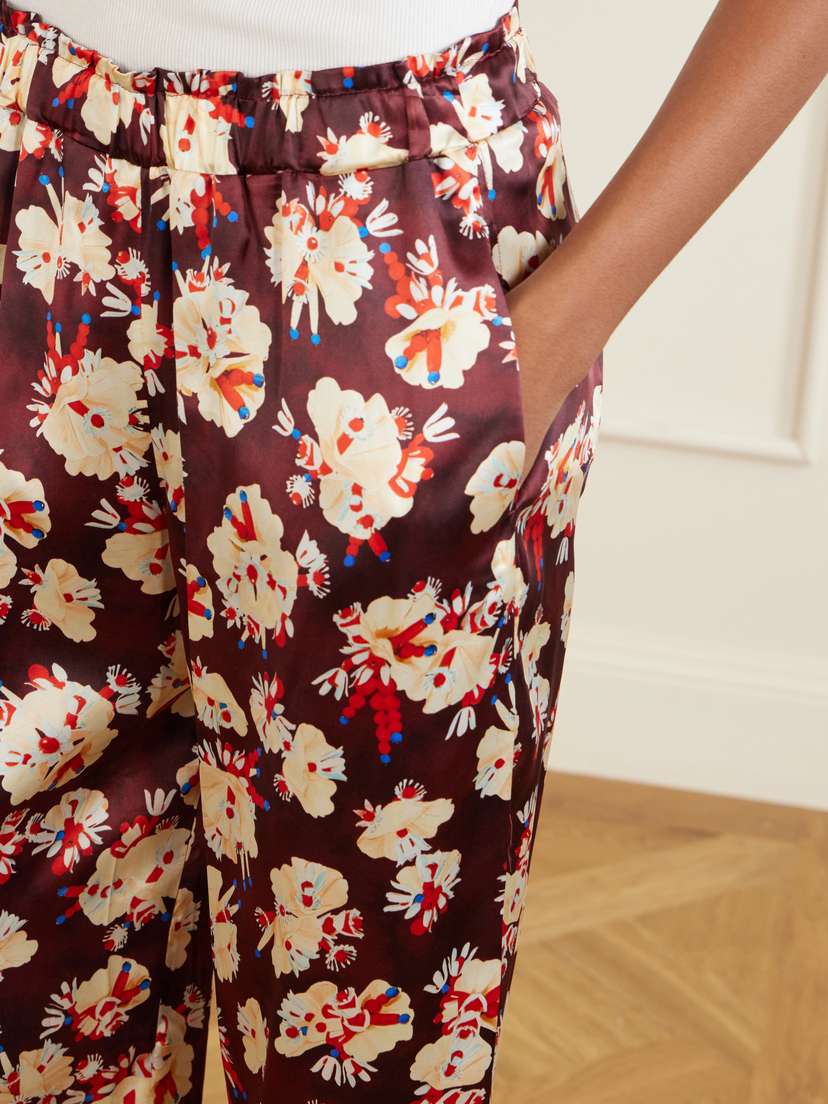 Rabanne Floral-print Wide-leg Silk Pants | Thumbnail 4