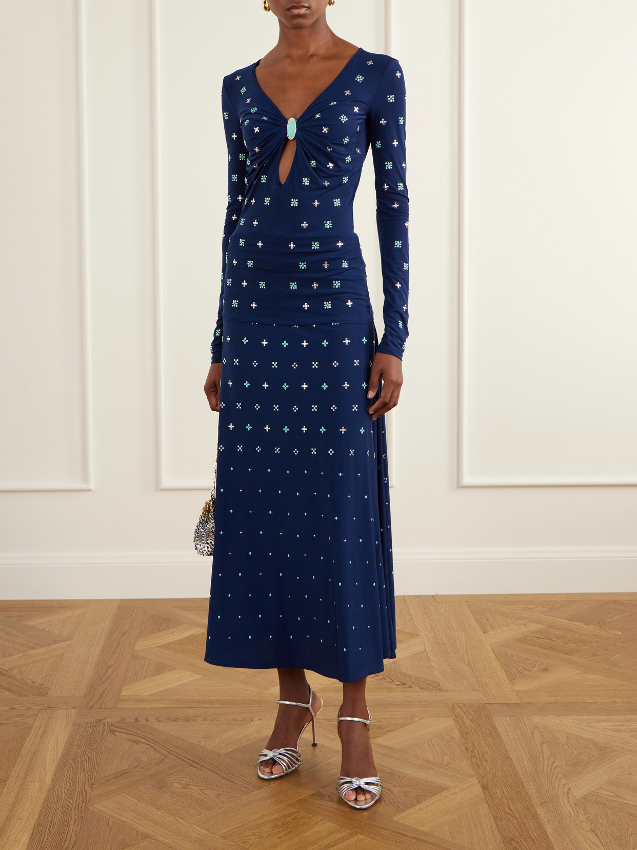 Embellished Stretch-Jersey Maxi