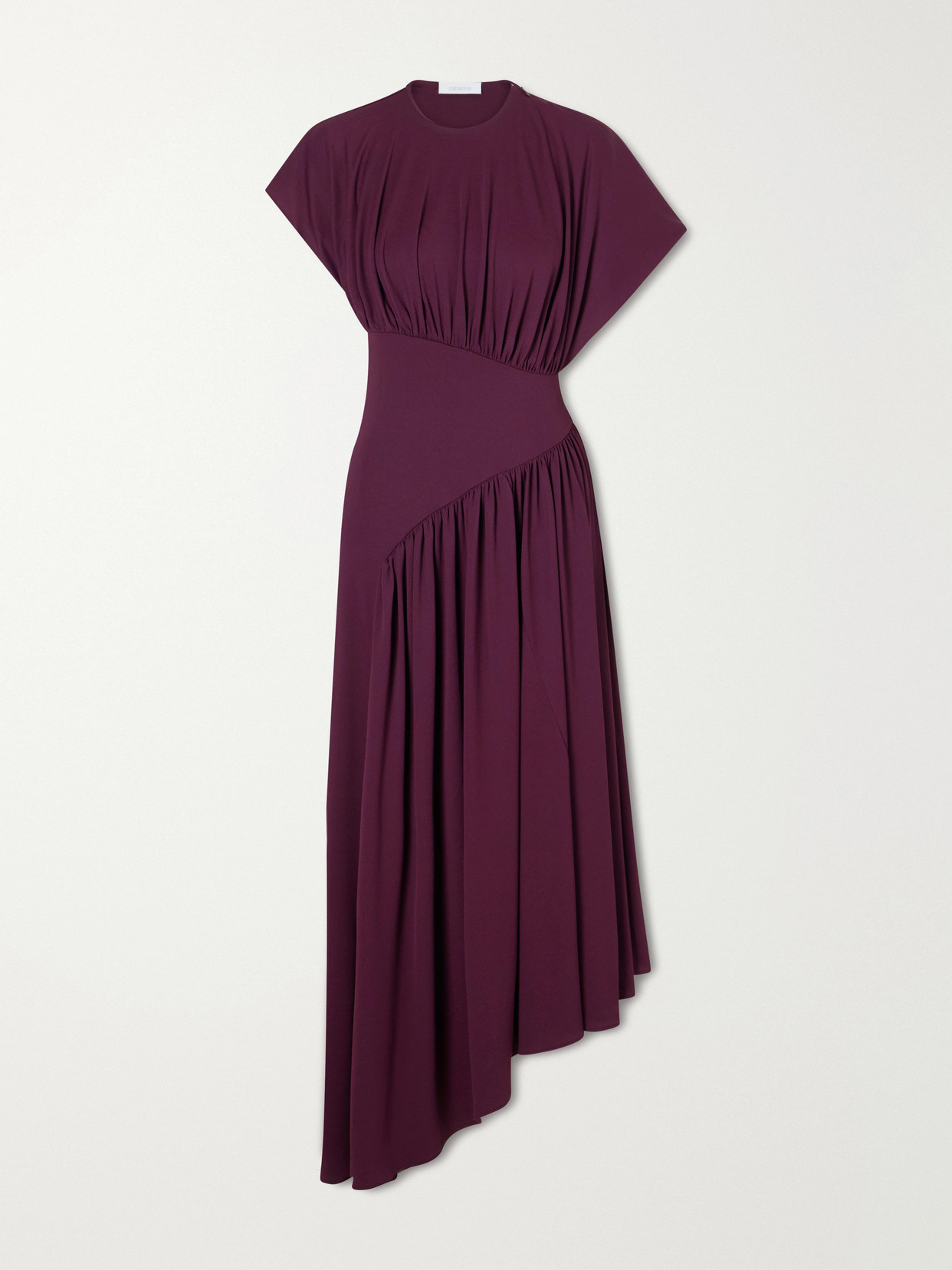 Rabanne Draped Stretch-jersey Maxi Dress In Burgundy