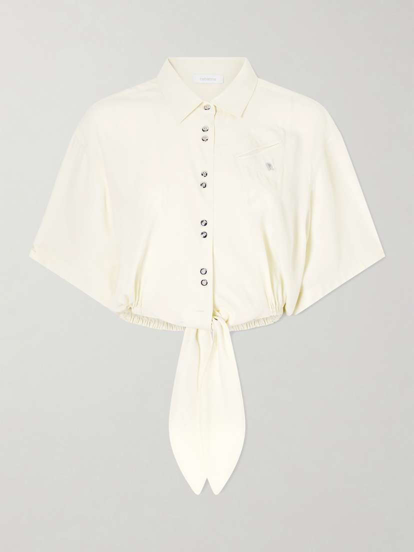 Rabanne Logo-embellished Knotted Blouse