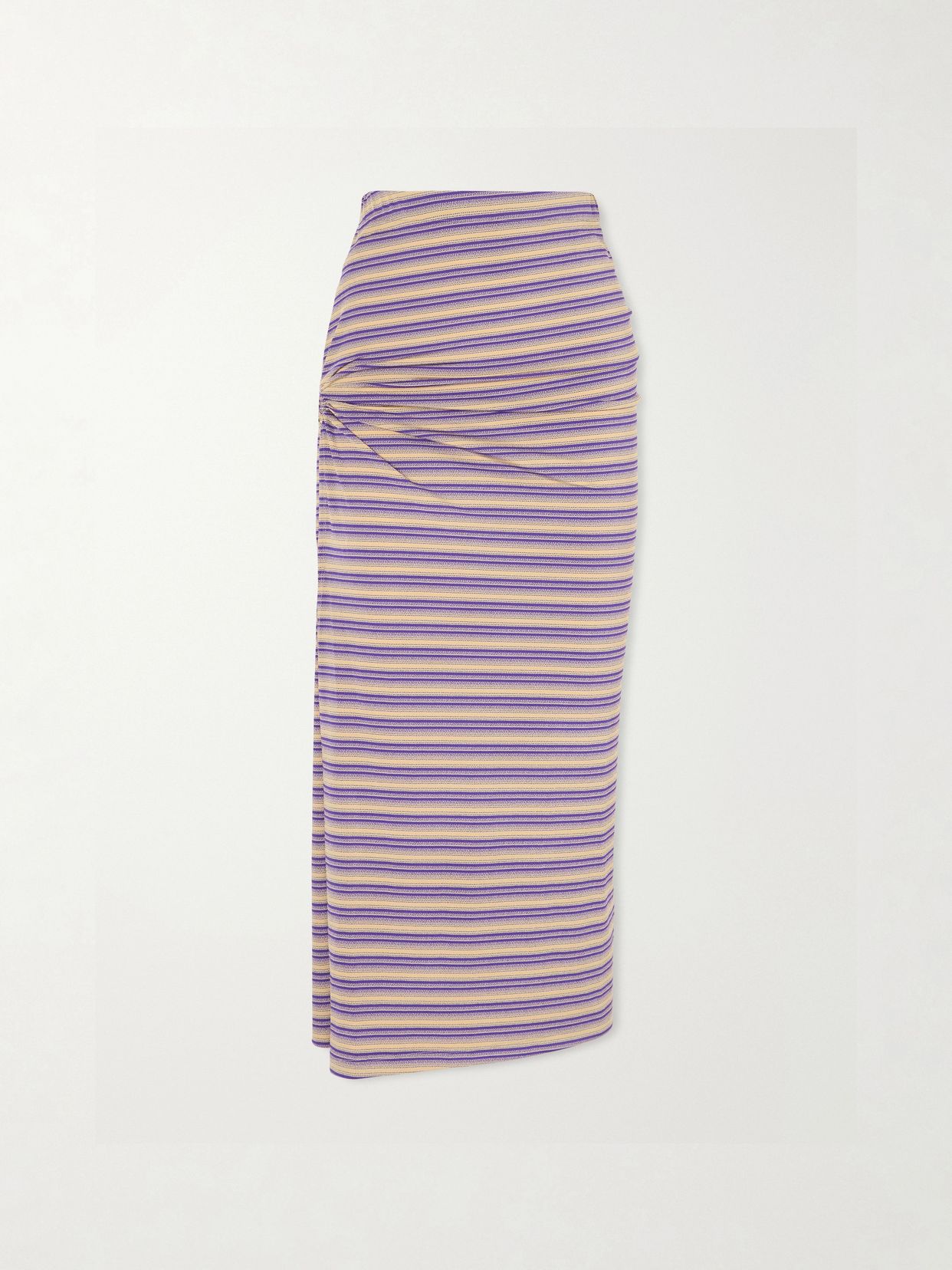 gathered striped jersey maxi skirt