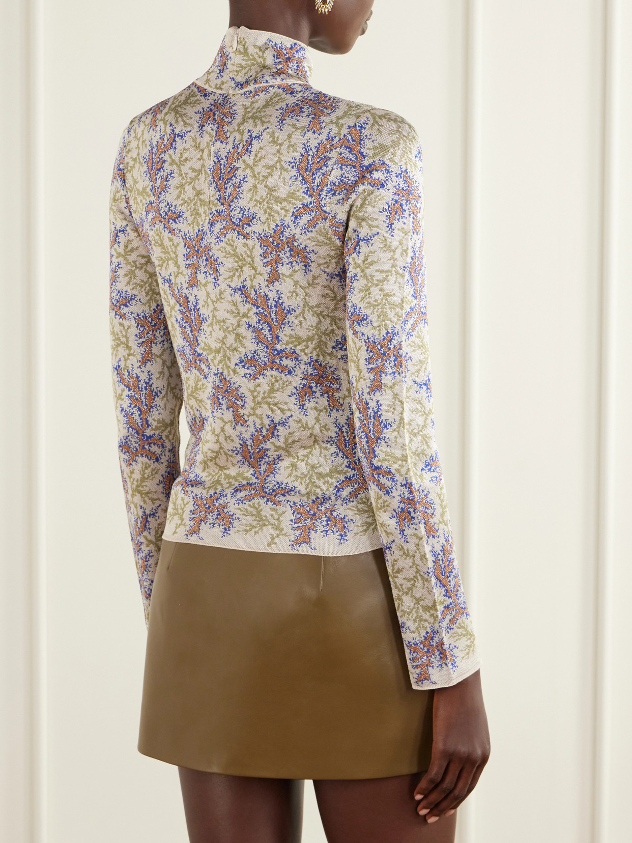 Intarsia-Knit Turtleneck Sweater