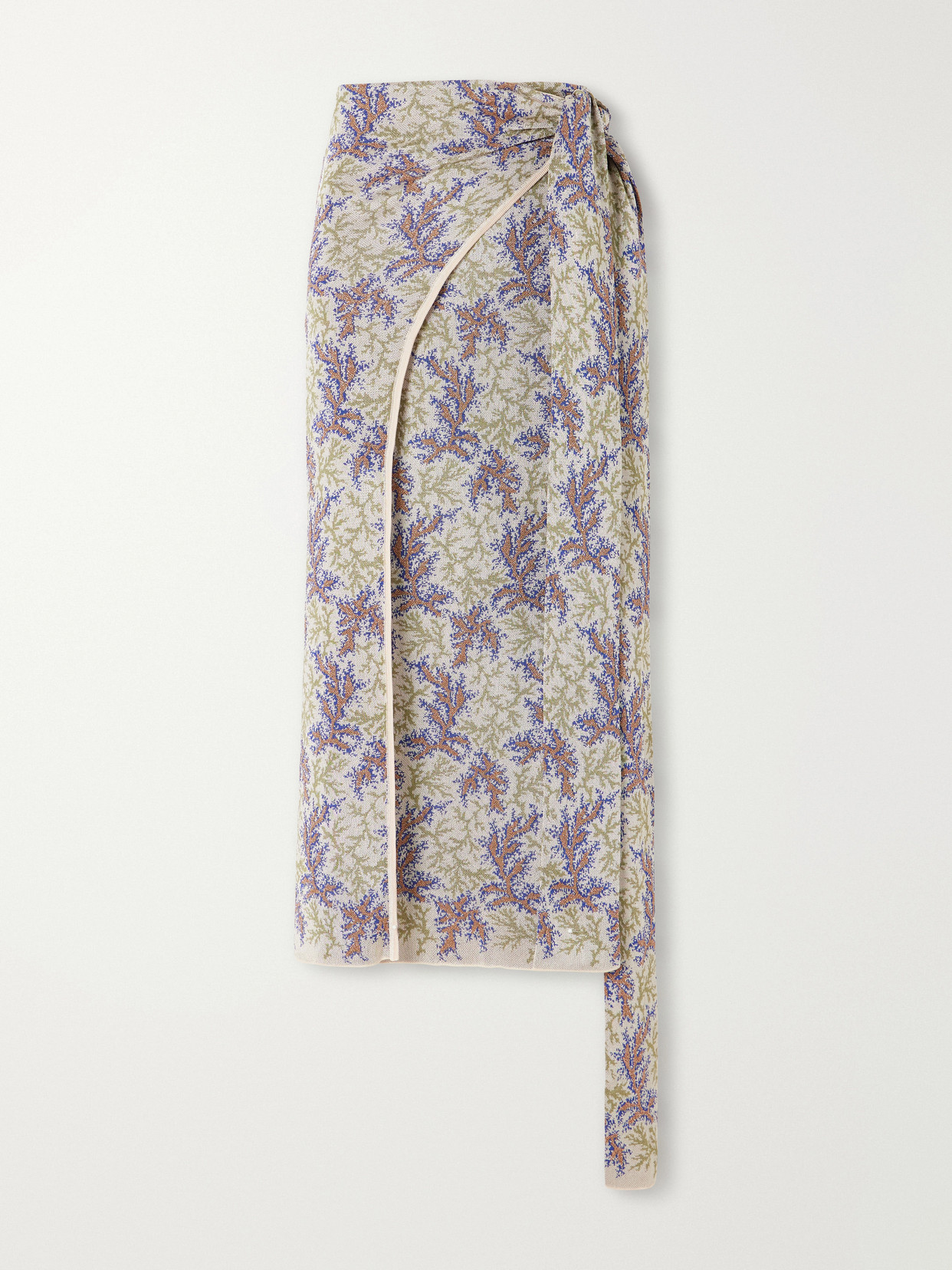 Rabanne Wrap Jacquard Midi Skirt In Pink