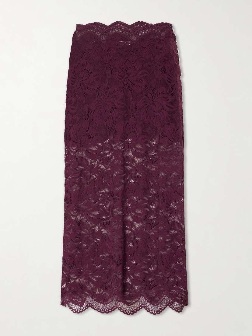 Rabanne Bead-embellished Lace Midi Skirt