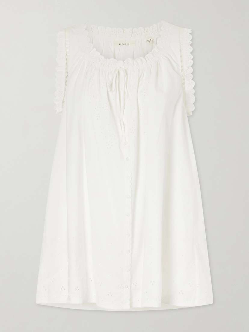 DÔEN Nessie Broderie Anglaise Organic Cotton Mini Dress | Thumbnail 5 DÔEN Nessie Broderie Anglaise Organic Cotton Mini Dress | Thumbnail 5