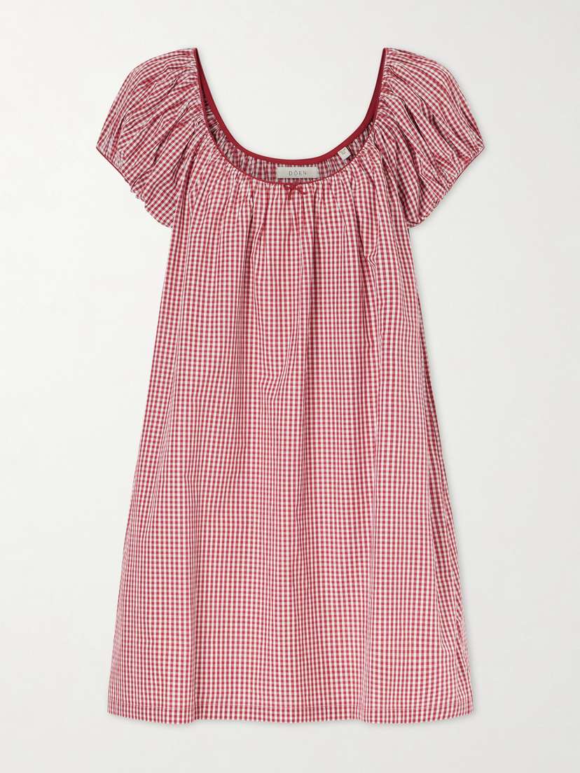 DÔEN Julia Gathered Checked Organic Cotton Midi Dress | Thumbnail 5 DÔEN Julia Gathered Checked Organic Cotton Midi Dress | Thumbnail 5