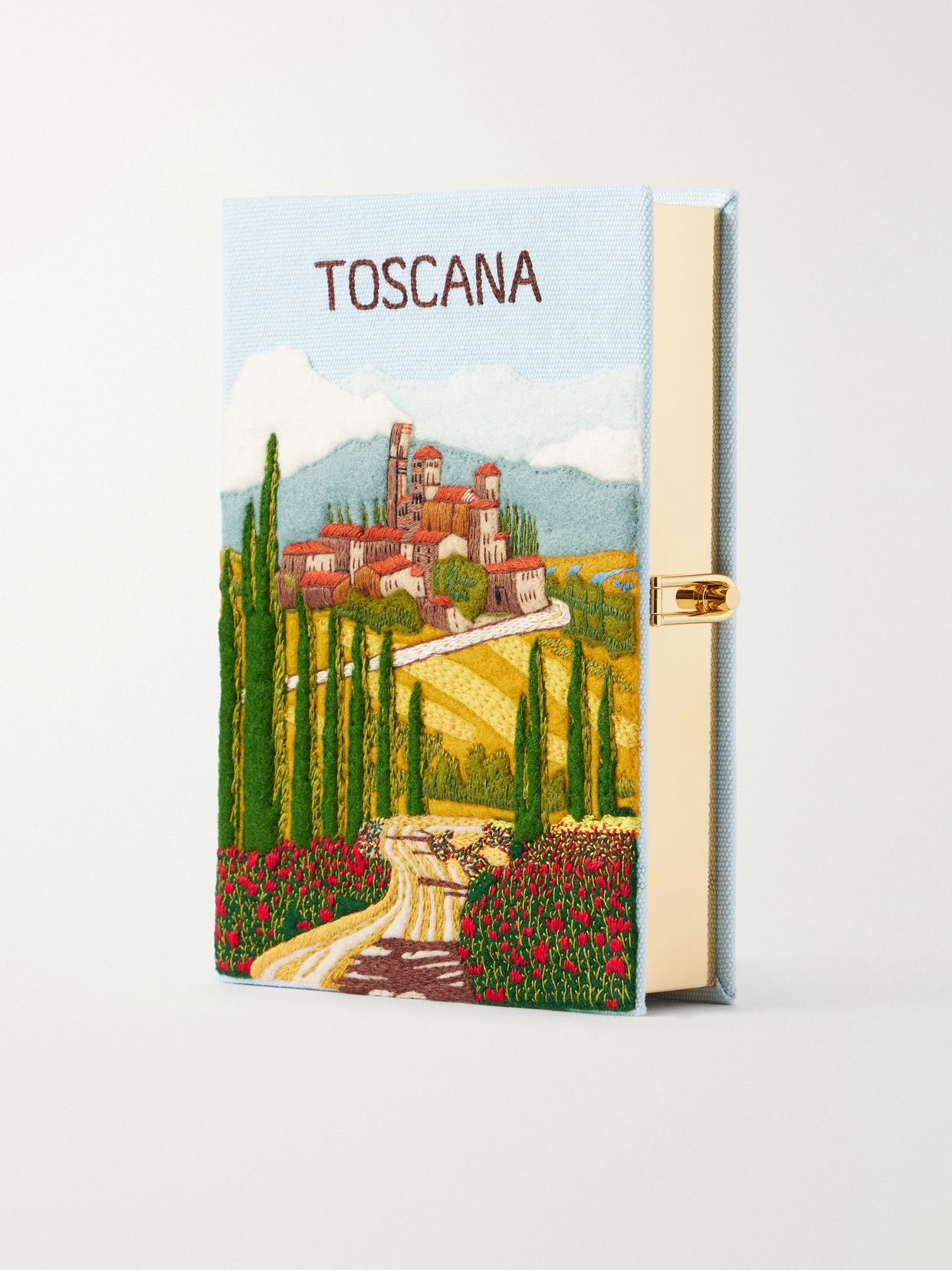 Toscana embroidered canvas clutch