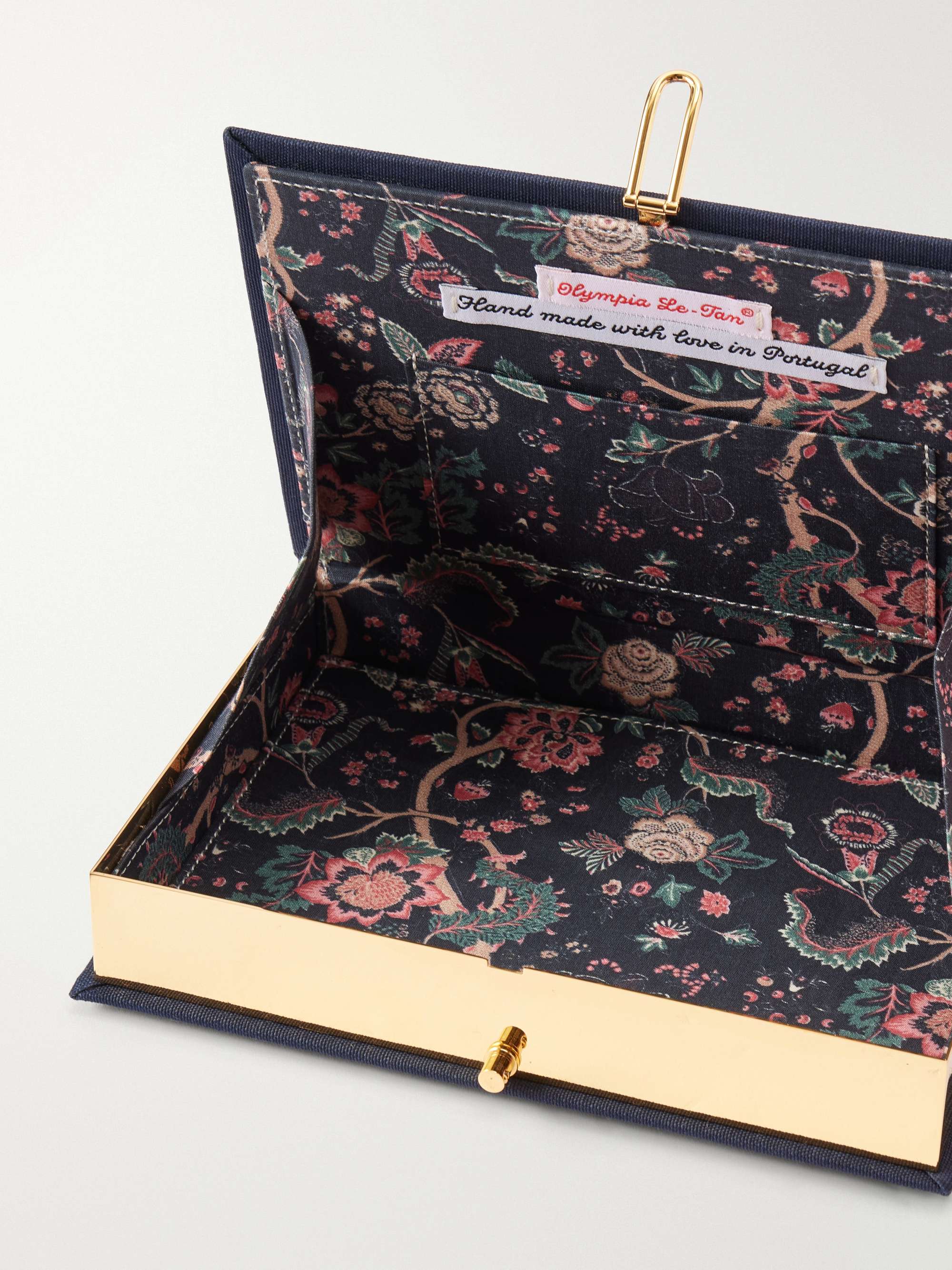 OLYMPIA LE-TAN Cote d'Azur embroidered canvas clutch | NET-A-PORTER