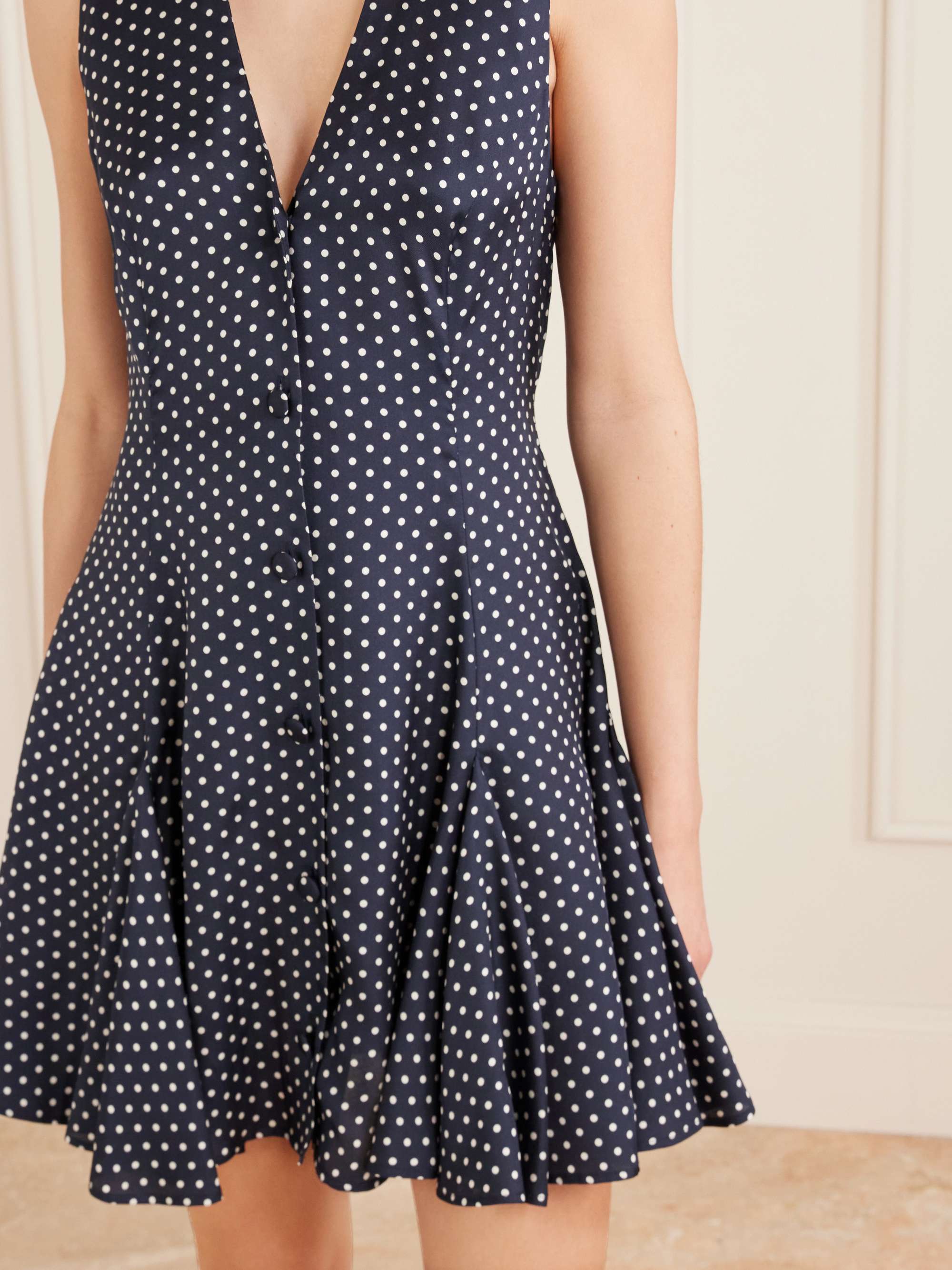 doen polka dot mini dress DÔEN Aubrey polka-dot silk-blend twill mini dress