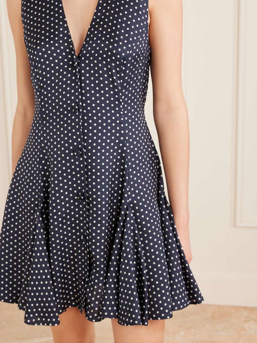 DÔEN Aubrey Polka-dot Silk-blend Twill Mini Dress | Thumbnail 4 DÔEN Aubrey Polka-dot Silk-blend Twill Mini Dress | Thumbnail 4
