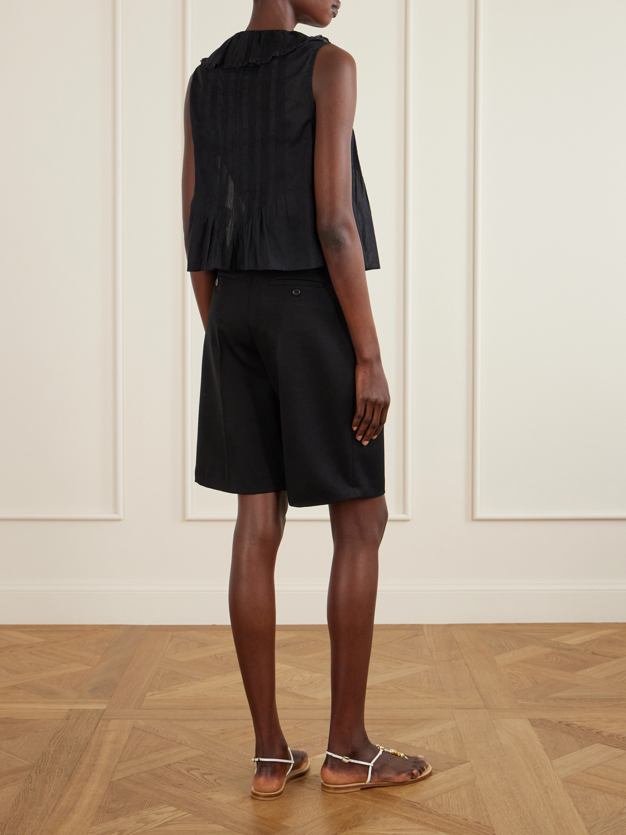 Dôen - Hilda Ruffled Embroidered Organic Cotton Top