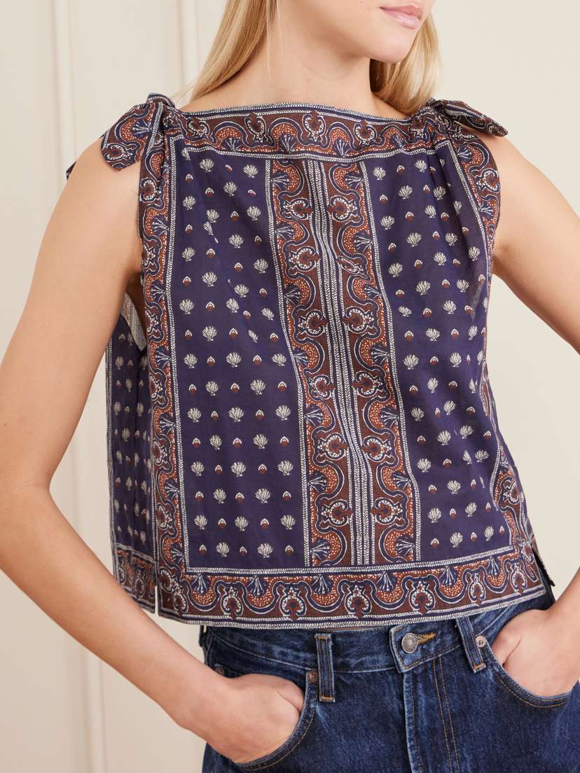 DÔEN Amalia Printed Organic Cotton Top | Thumbnail 4