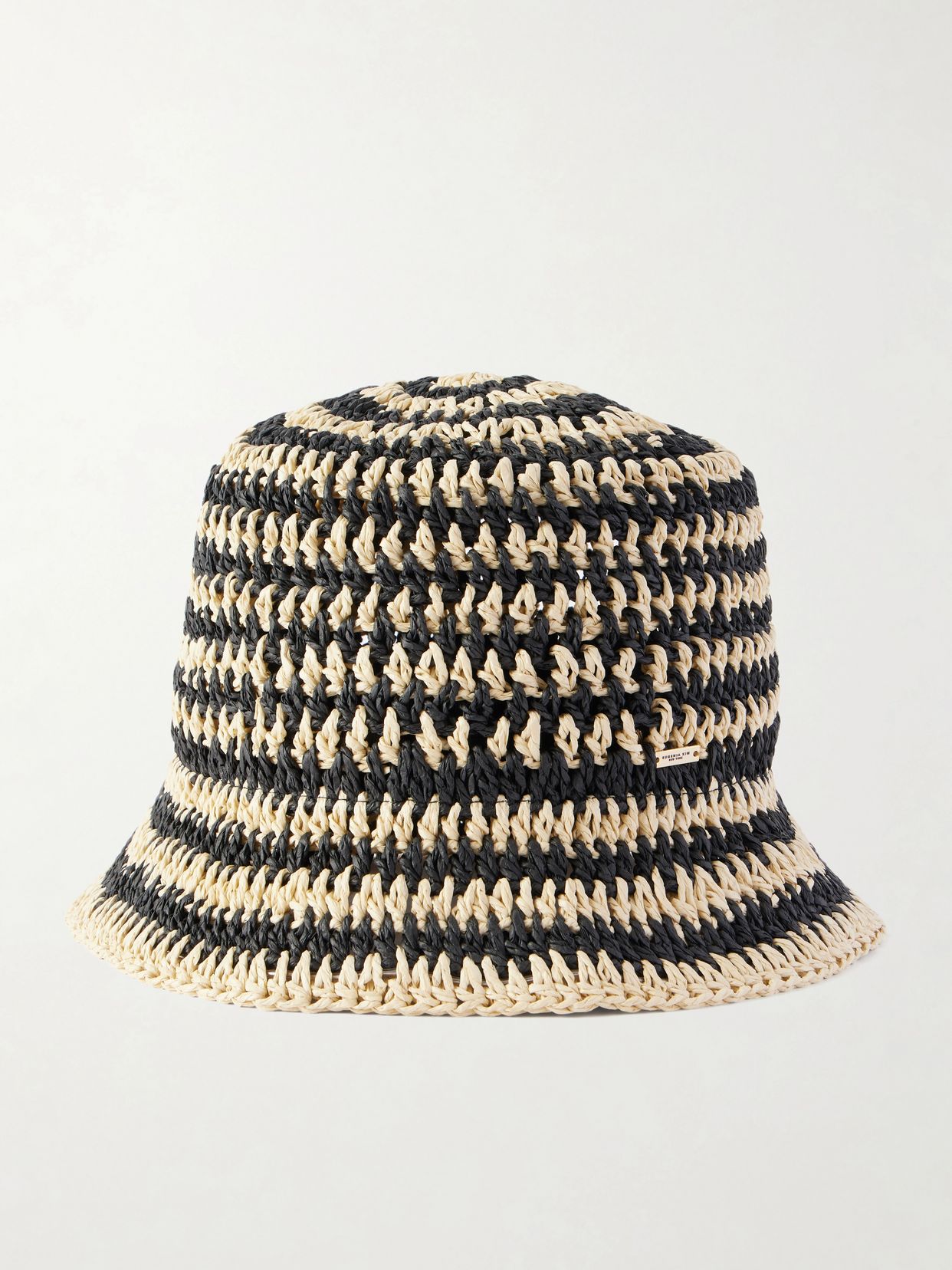 Jonah striped straw bucket hat