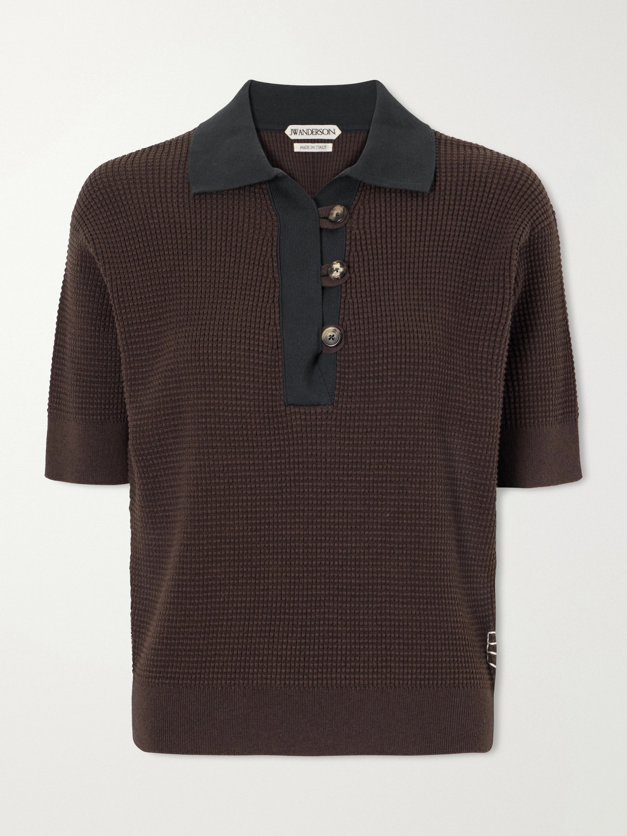 Jw Anderson Cotton-blend Polo Shirt In Brown