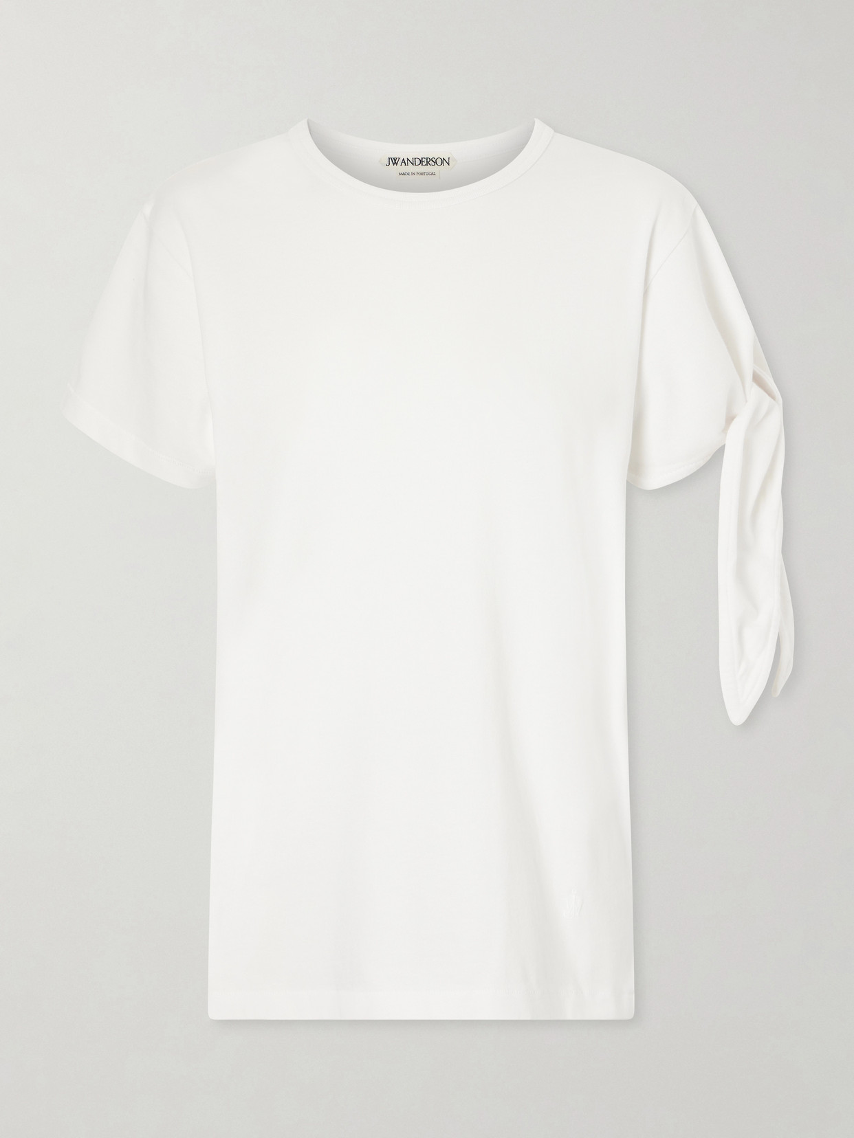 Jw Anderson Tie-detailed Cotton T-shirt In White